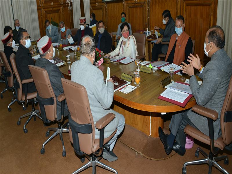 Chief Minister Jai Ram Thakur presiding over the State Cabinet Meeting at Shimla on 14th December, 2020.