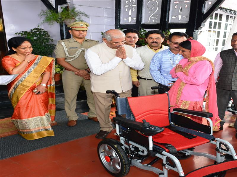 Governor presents automatic Wheel chairs with Joysticks to the beneficiaries  