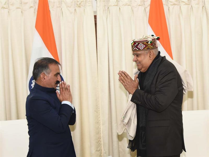 Chief Minister, Thakur  Sukhvinder Singh Sukhu met  Jagdeep Dhankhar Vice President of India