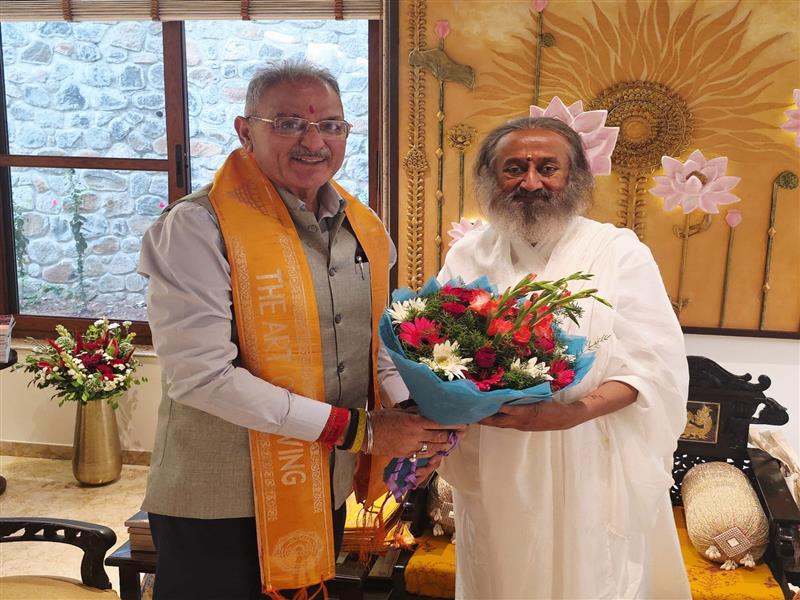  Governor meets Sri Sri Ravi Shankar Ji Maharaj in Bengaluru